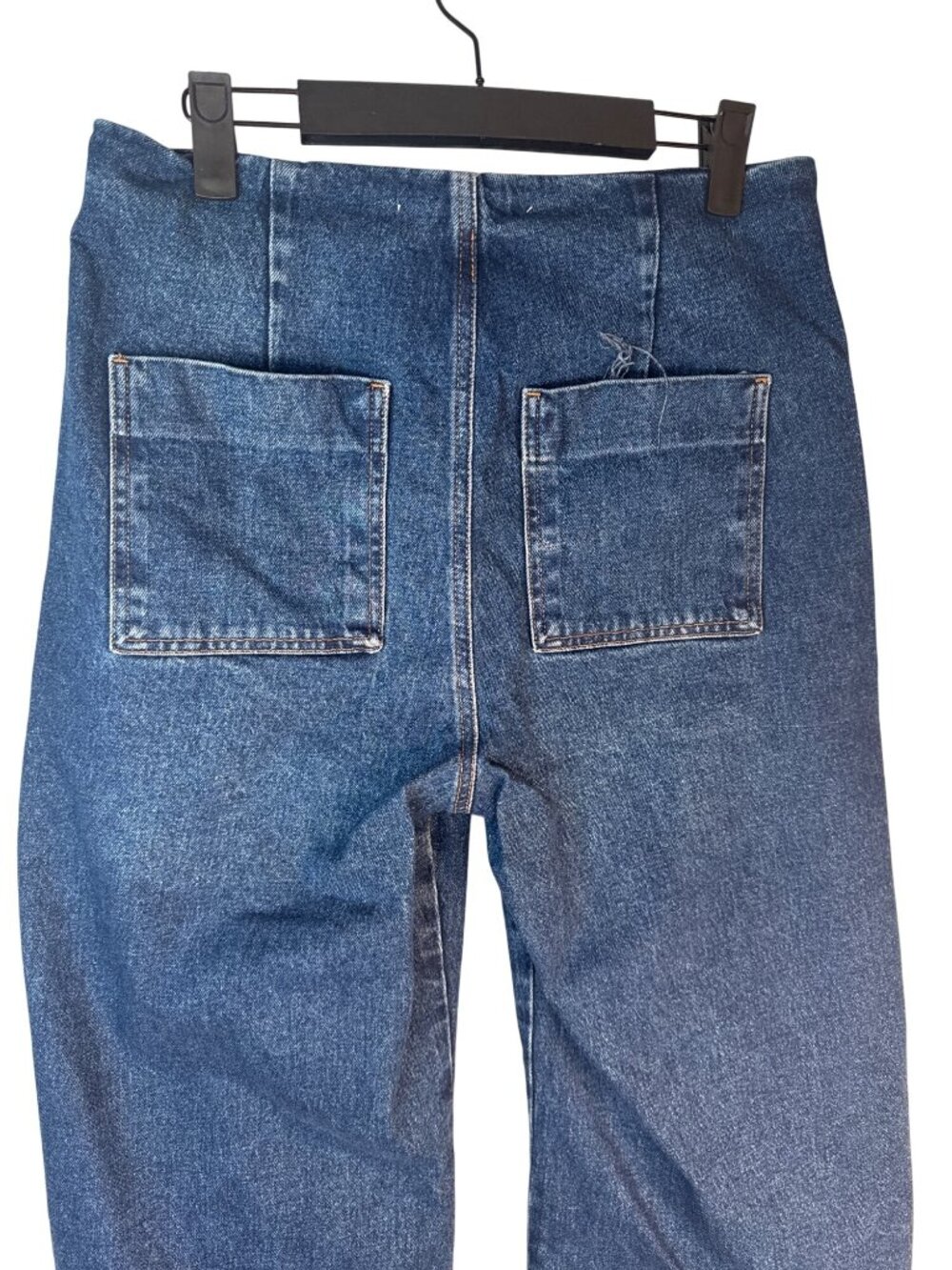 ZARA Wide Leg Button Size 6 Side Jeans Denim High Waist - Picture 9 of 12